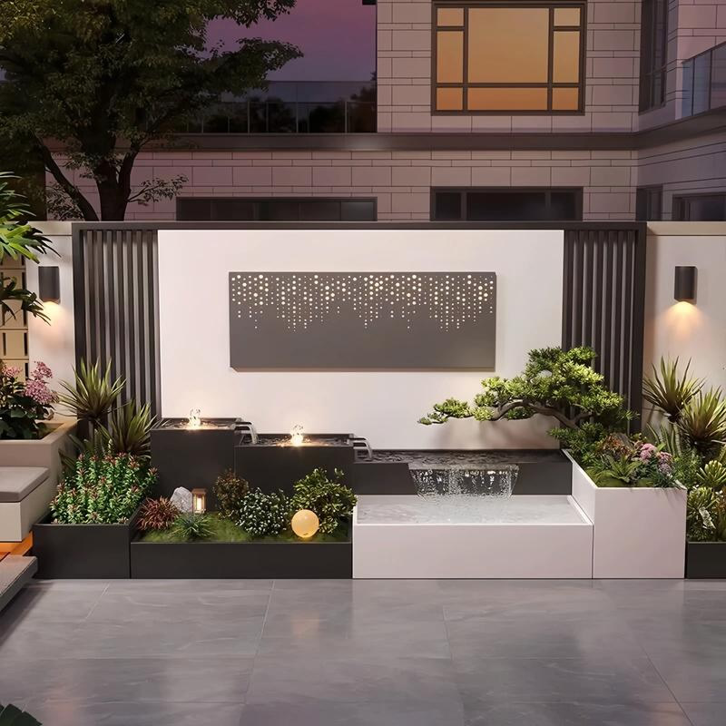 室外不锈钢水幕墙尺寸可定制